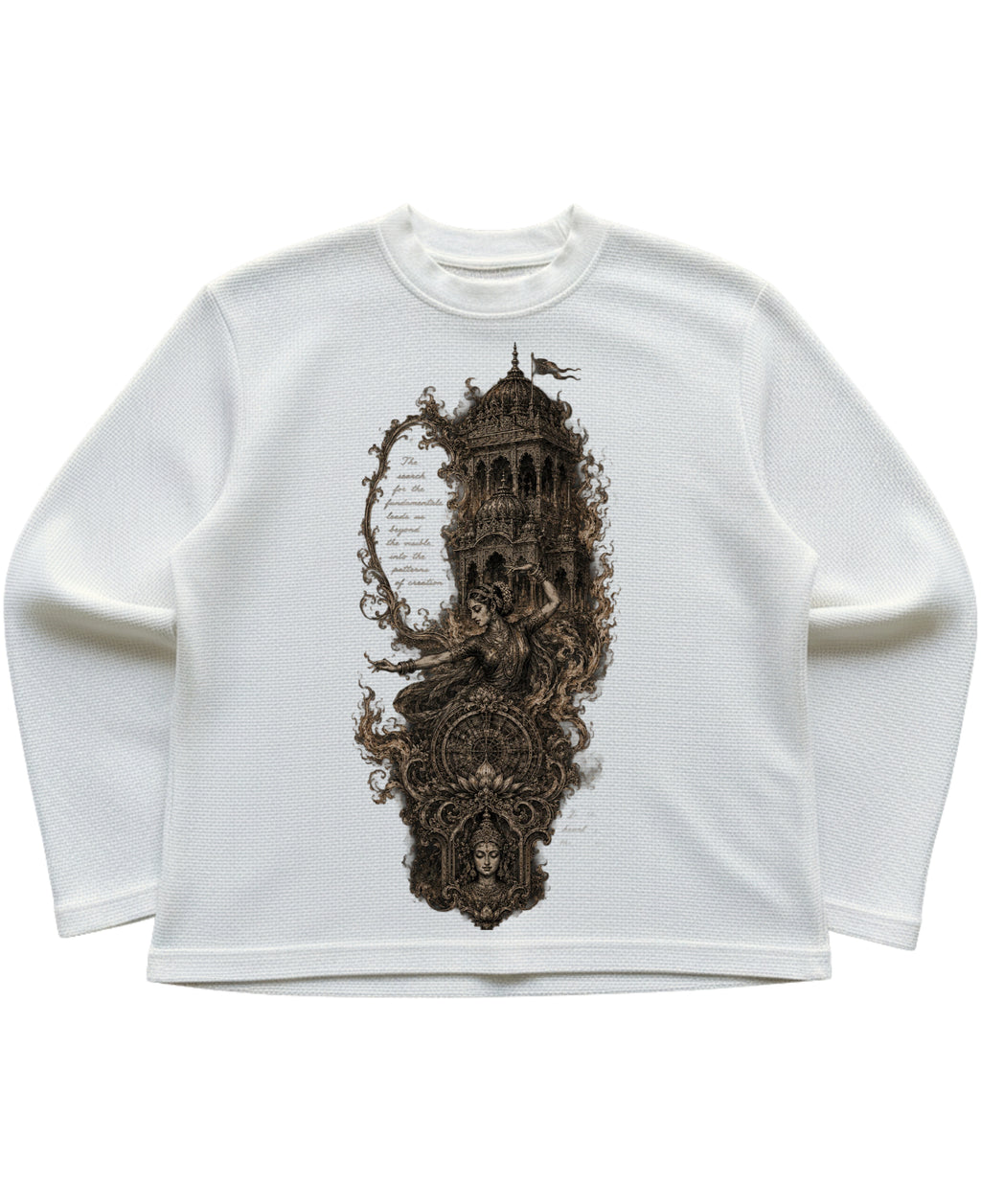 Off-white waffle knit oversized full-sleeve Front Design