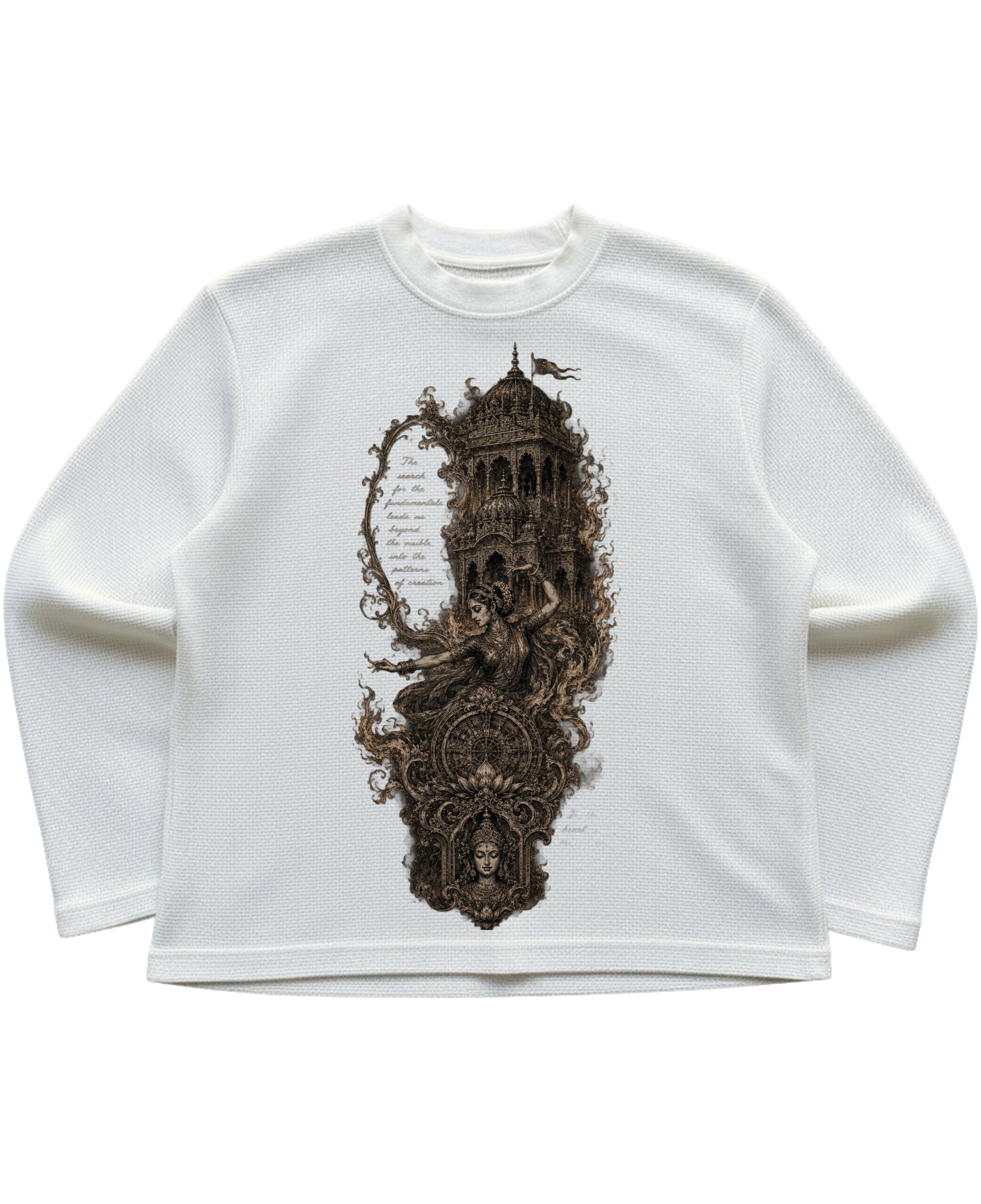 Off-white waffle knit oversized full-sleeve Front Design
